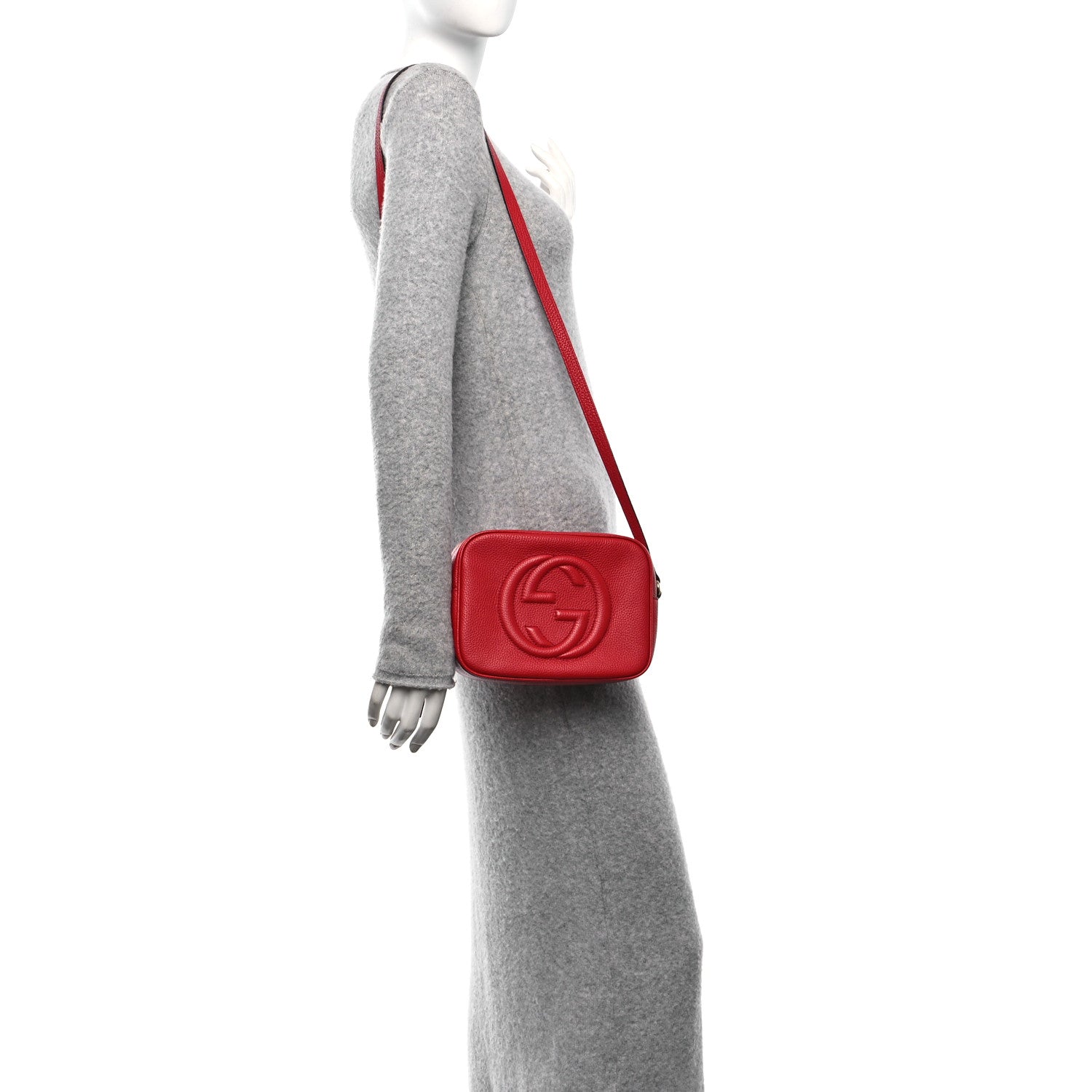 Gucci Pebbled Calfskin Small Soho Disco Bag Tabasco Red 2 of 10