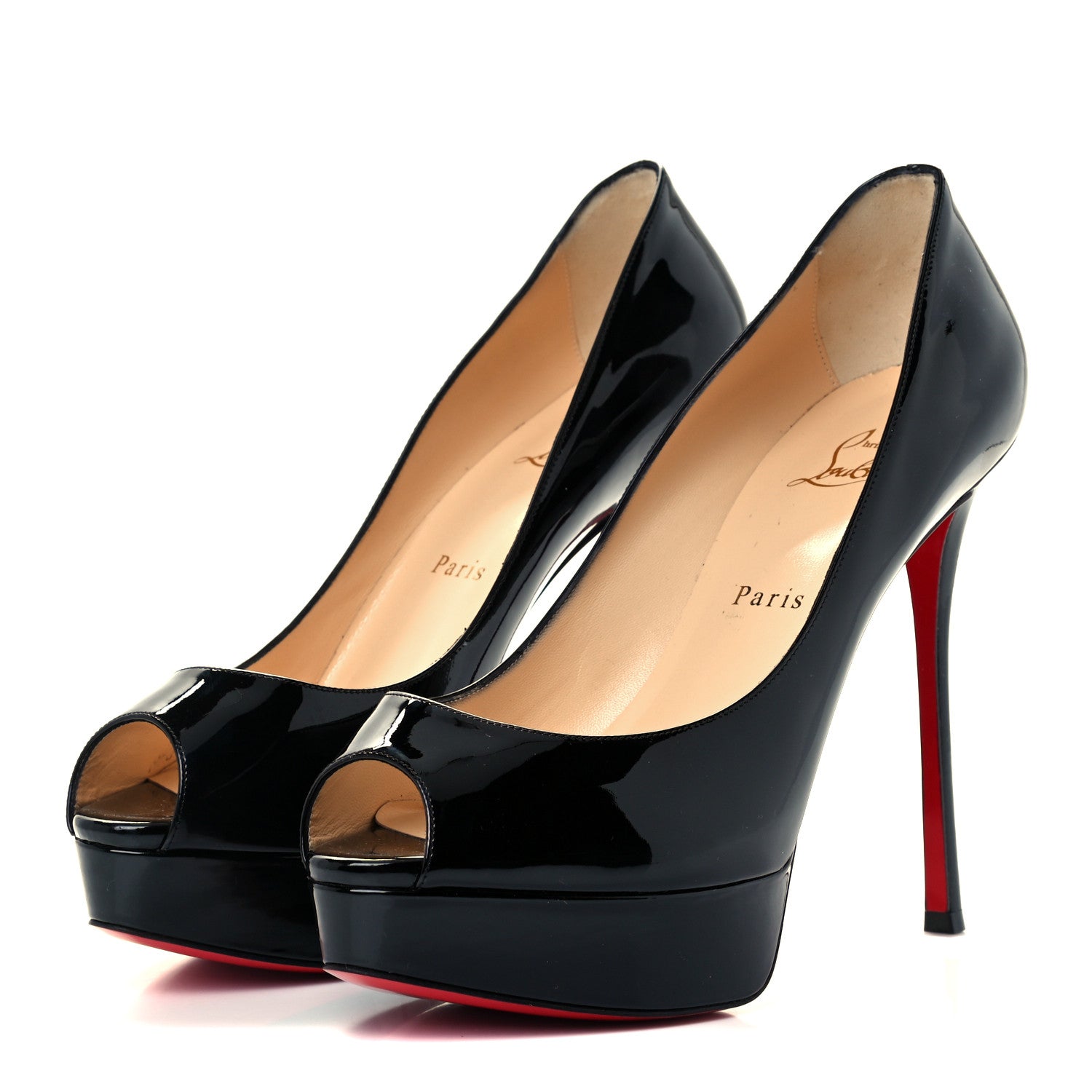 Christian Louboutin Patent Fetish Peep 130 Pumps 39.5 Black 2 of 9