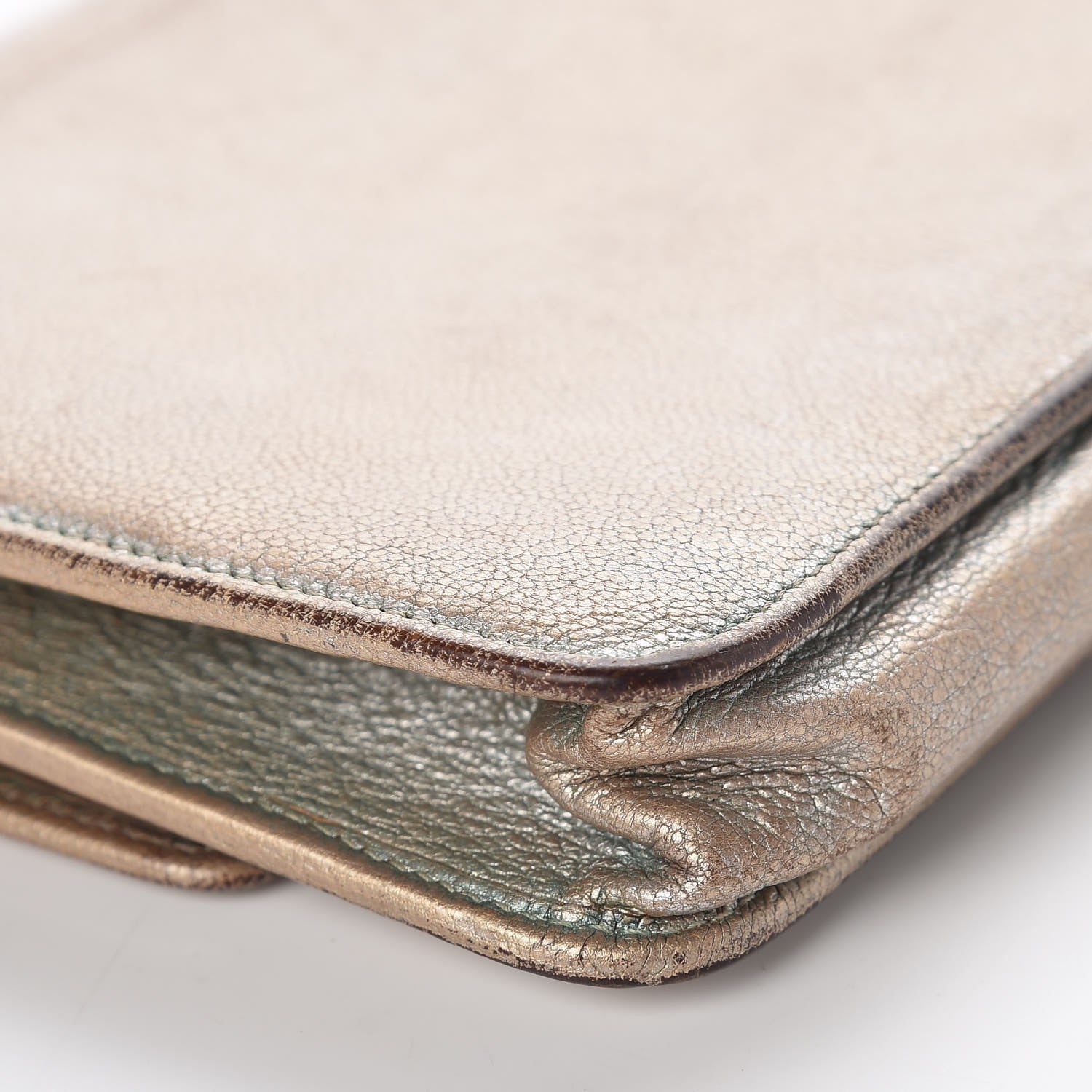 Chanel Metallic Goatskin Wallet On Chain WOC Gold 14 of 21