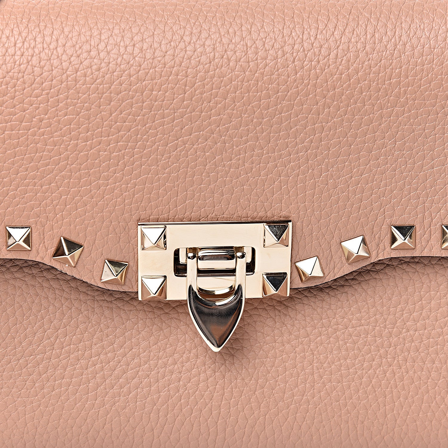 Valentino Garavani Pebbled Calfskin Medium Rockstud Flip Lock Crossbody Bag Skin Sorbet 9 of 9