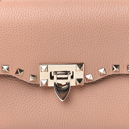 Valentino Garavani Pebbled Calfskin Medium Rockstud Flip Lock Crossbody Bag Skin Sorbet 9 of 9