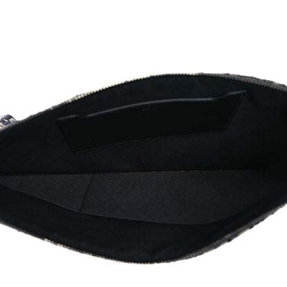 Christian Dior Oblique A4 Flat Pouch Clutch Blue 5 of 10