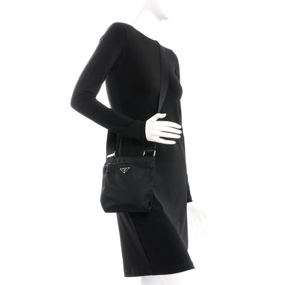 Prada Nylon Vela Flat Messenger Bag Black 2 of 10