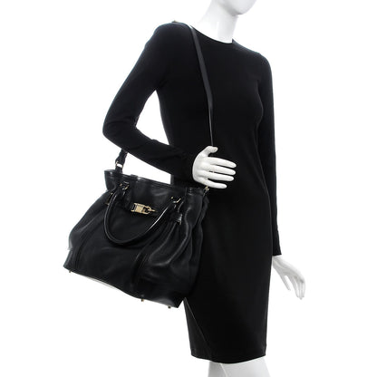 Burberry Grainy Calfskin Medium Golderton Tote Black 2 of 12