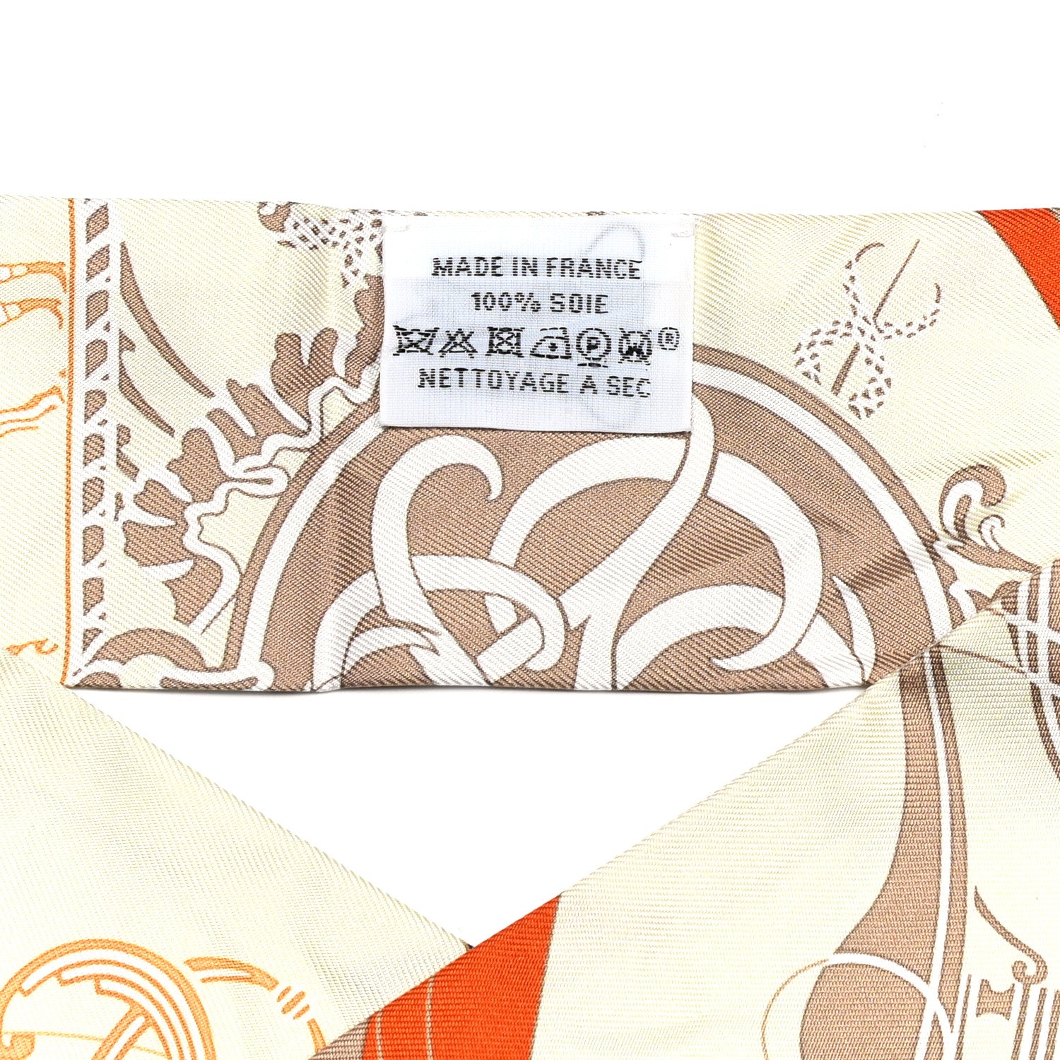 Hermes Silk Ex-Libris Twilly Creme Orange Beige 4 of 4