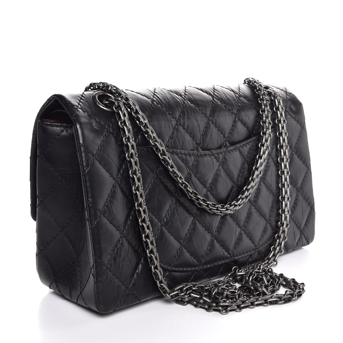 Aged Calfskin Quilted 2.55 Reissue 225 Flap Black