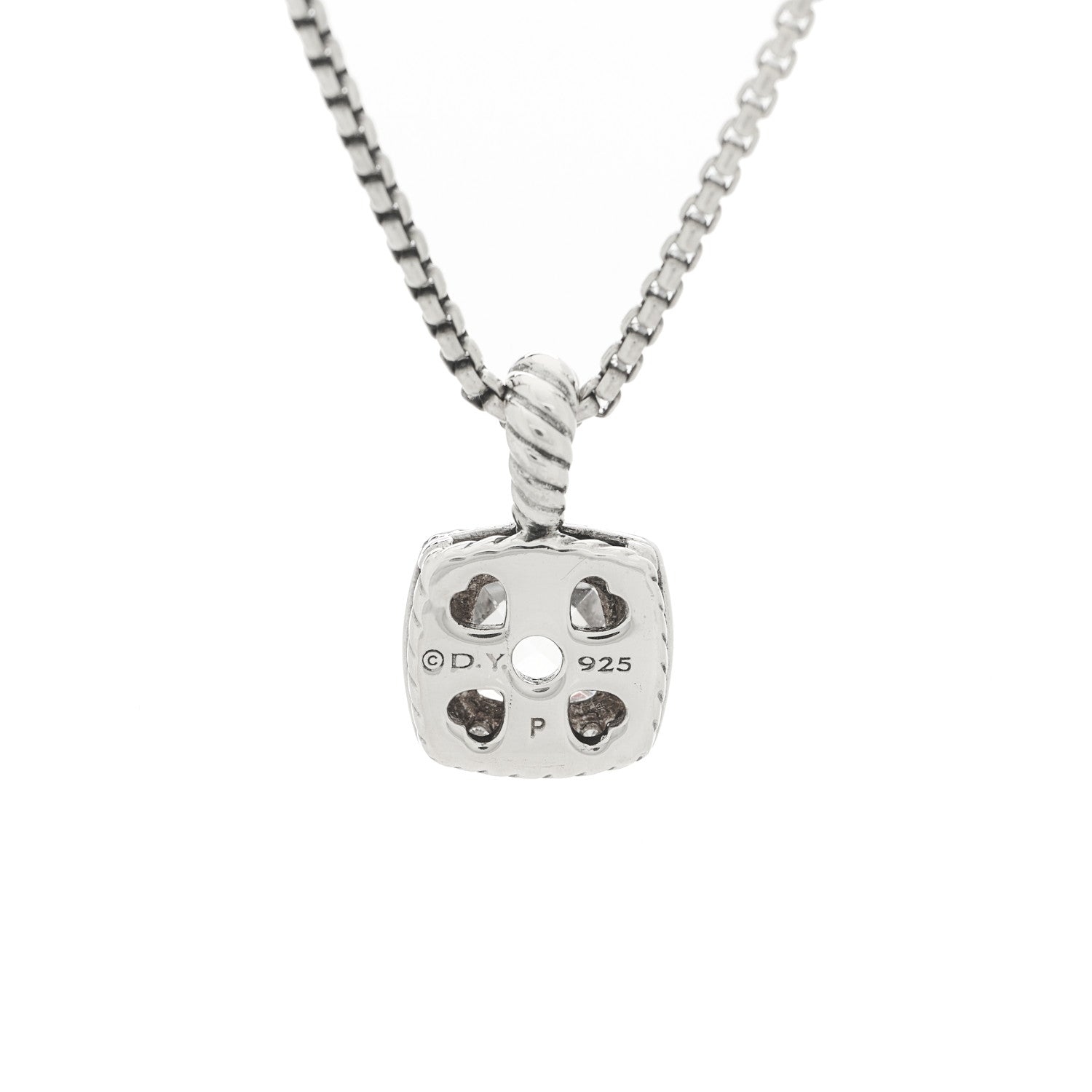 David Yurman Sterling Silver Diamond Whit Topaz 7mm Petite Albion Pendant Necklace 6 of 6