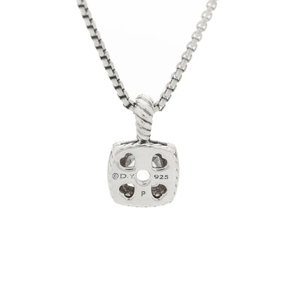 David Yurman Sterling Silver Diamond Whit Topaz 7mm Petite Albion Pendant Necklace 6 of 6