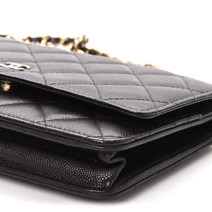 Chanel Caviar Quilted Wallet on Chain WOC Dark Brown 9 of 9