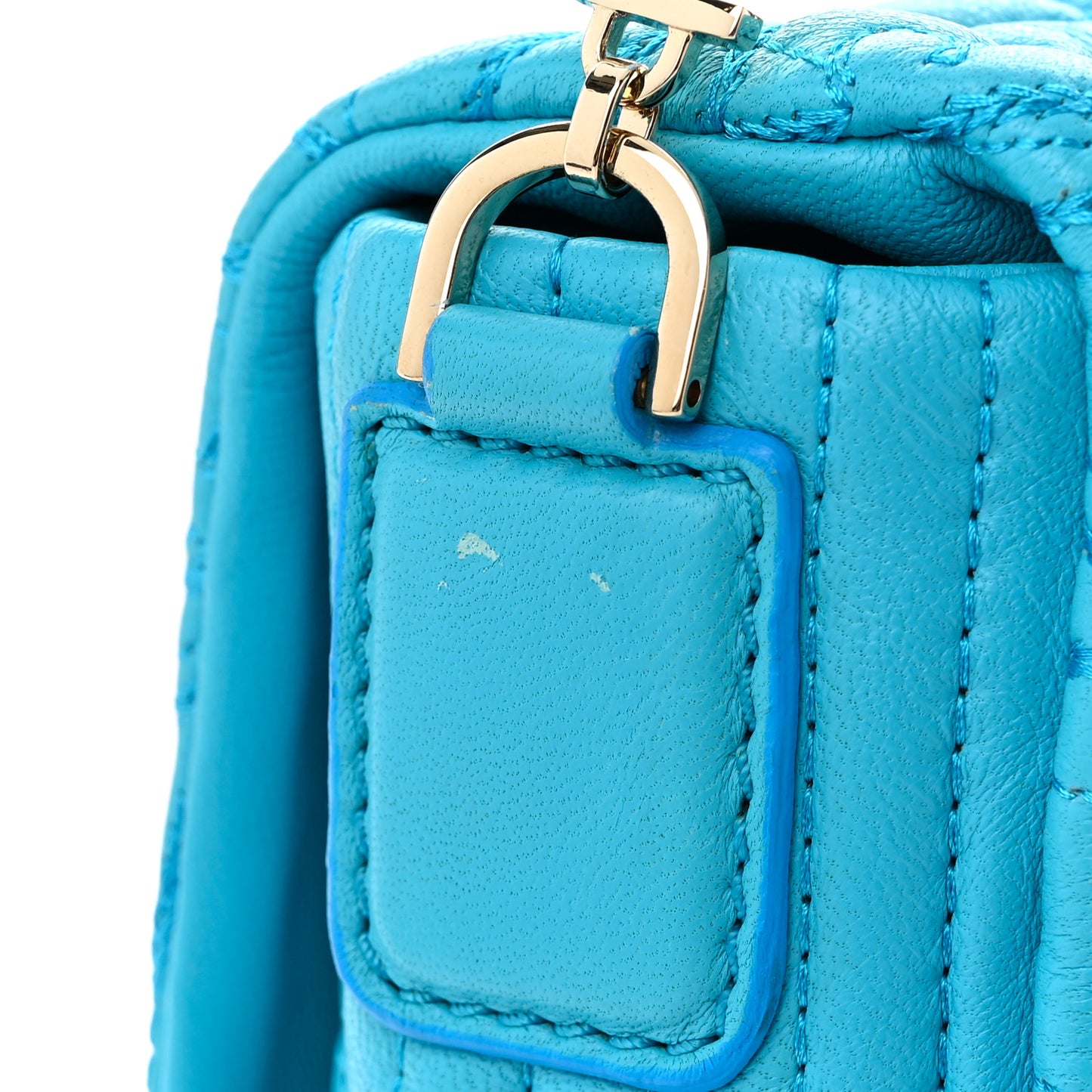 Nappa Barocco Quilted Vanitas Medea Shoulder Bag Blue