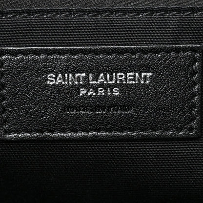 Saint Laurent Raffia Linen Calfskin Small Rive Gauche Tote Black 6 of 10