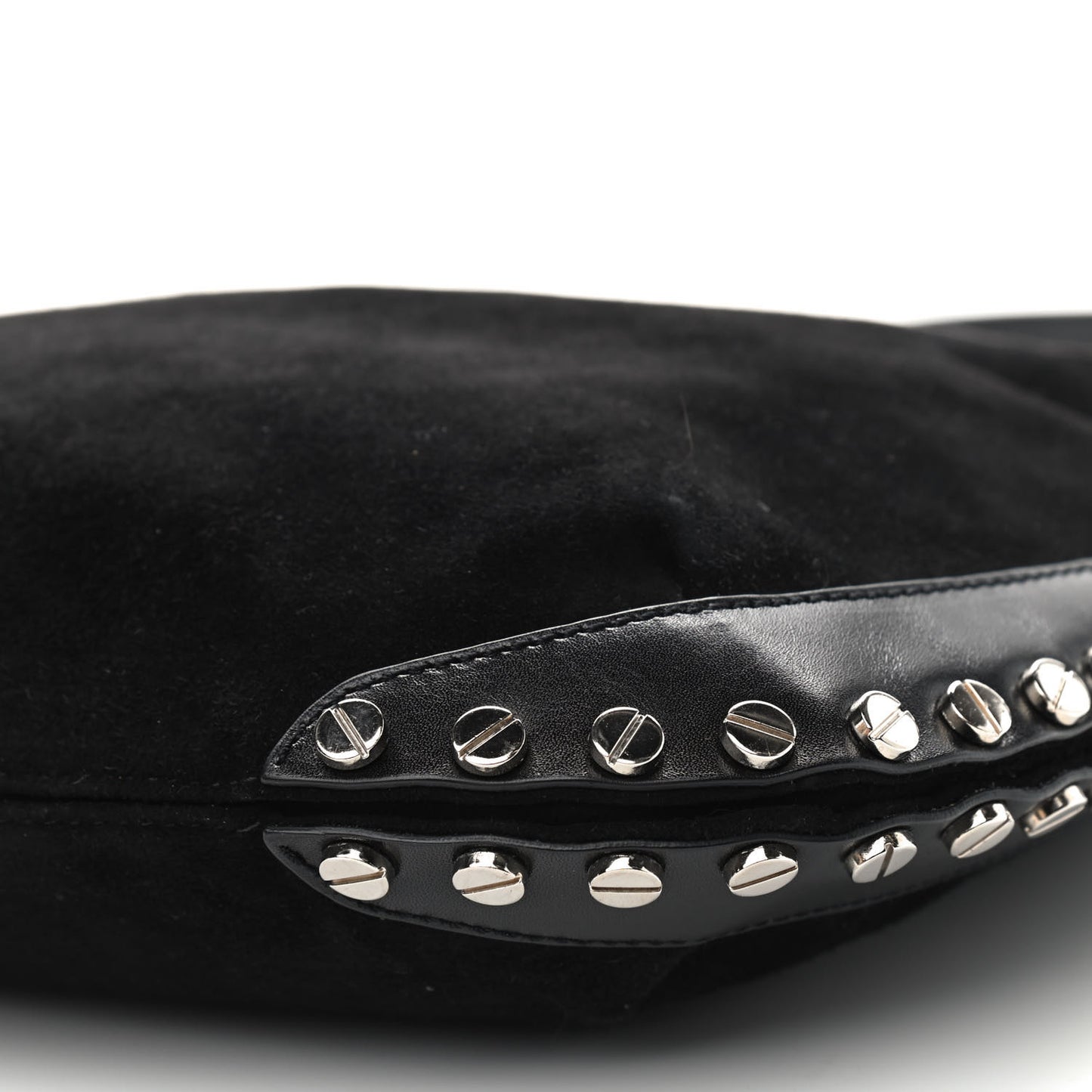 Suede Studded Hobo Black