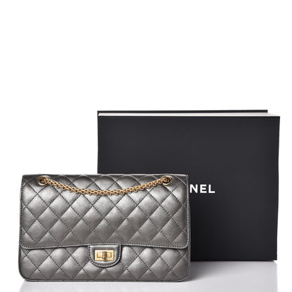 Chanel Metallic Calfskin Quilted 2.55 Reissue 226 Flap Charcoal 16 of 16