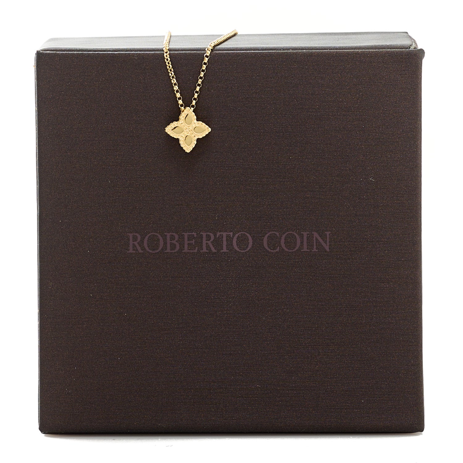 Roberto Coin 18K Yellow Gold Small Princess Flower Pendant Necklace 6 of 6
