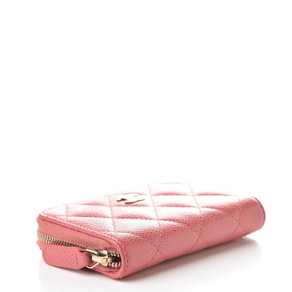 Chanel Caviar Quilted Zip Coin Purse Pink 4 of 9