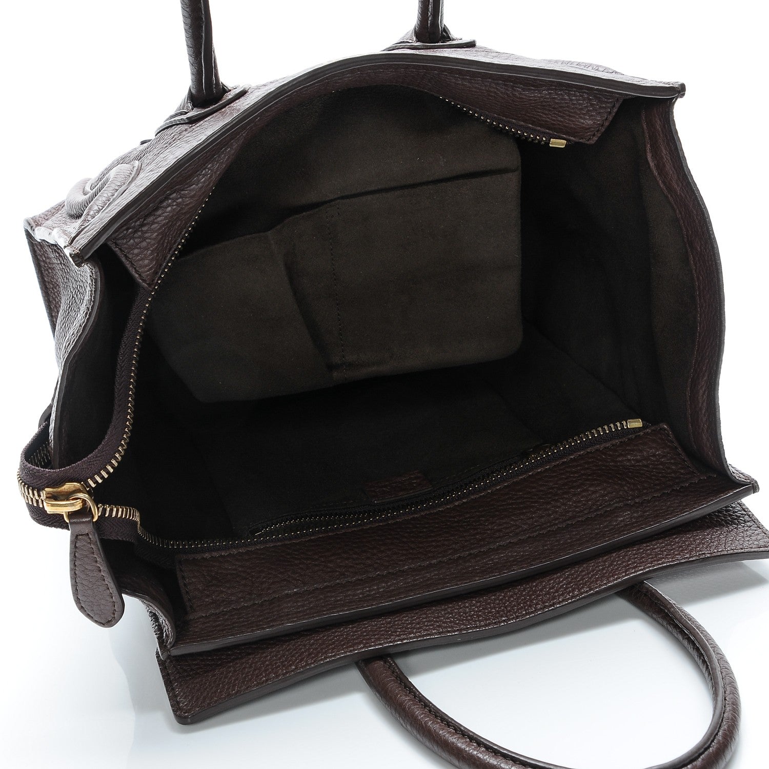 Celine Pebbled Calfskin Micro Luggage Chocolate 5 of 7