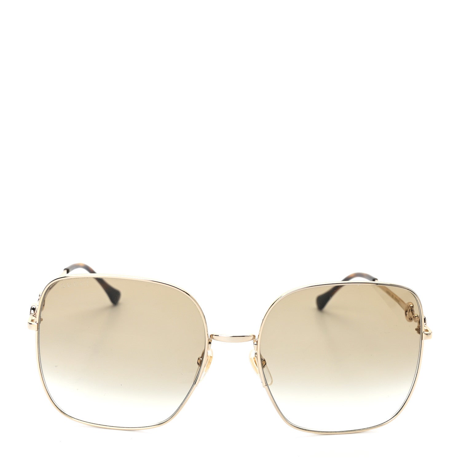 Gucci Metal Horsebit Square Sunglasses GG0879S Gold 2 of 8