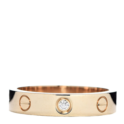Cartier 18K Yellow Gold Diamond 4mm LOVE Wedding Band Ring 52 6 1 of 5