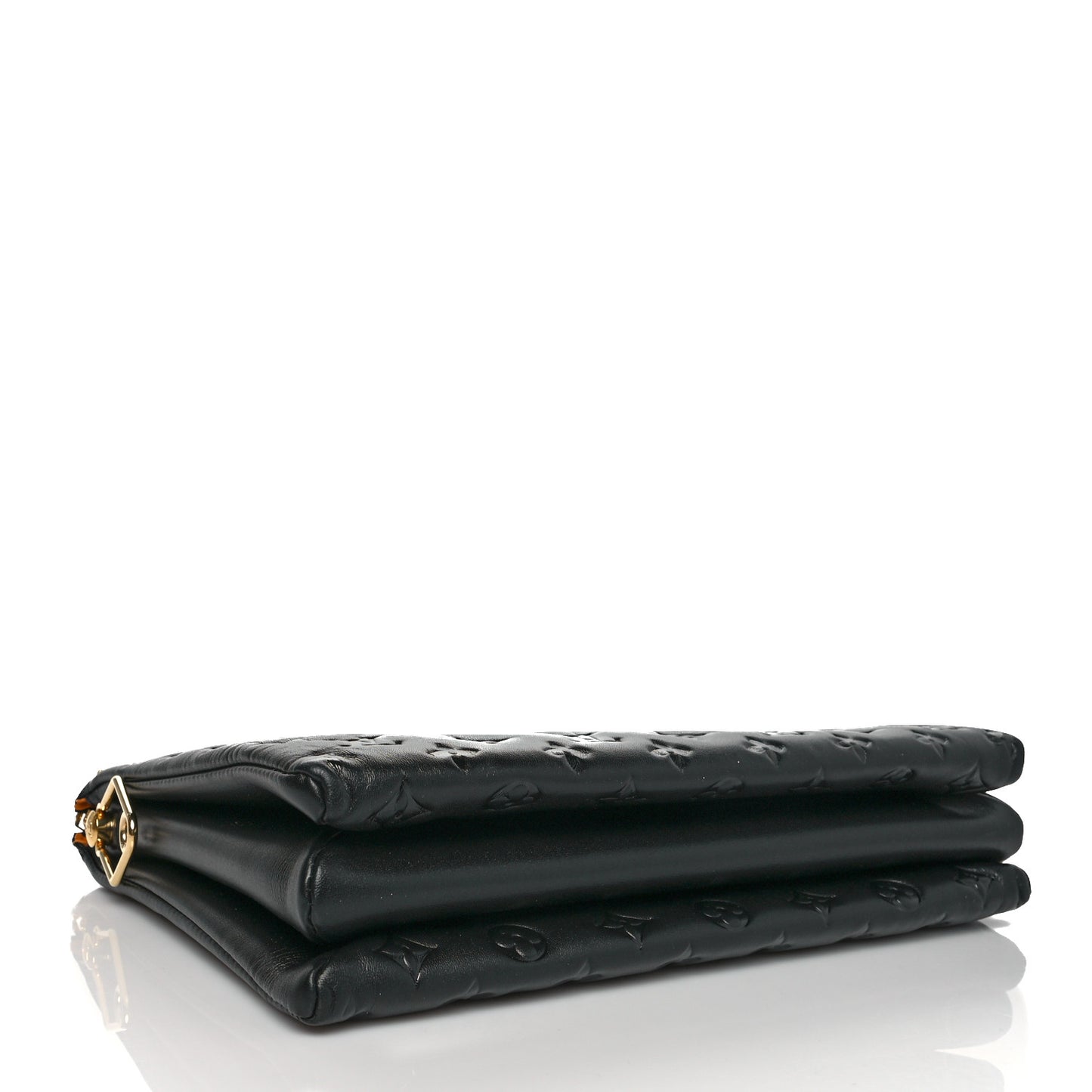 Lambskin Embossed Monogram Coussin MM Black