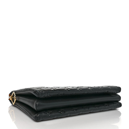 Louis Vuitton Lambskin Embossed Monogram Coussin MM Black 4 of 9