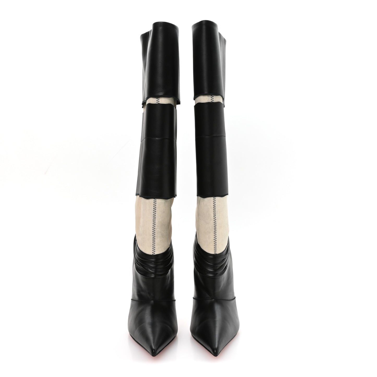X MAISON MARGIELA Nappa Calfskin Xrismarteen 100 Knee High Boots 39 Black