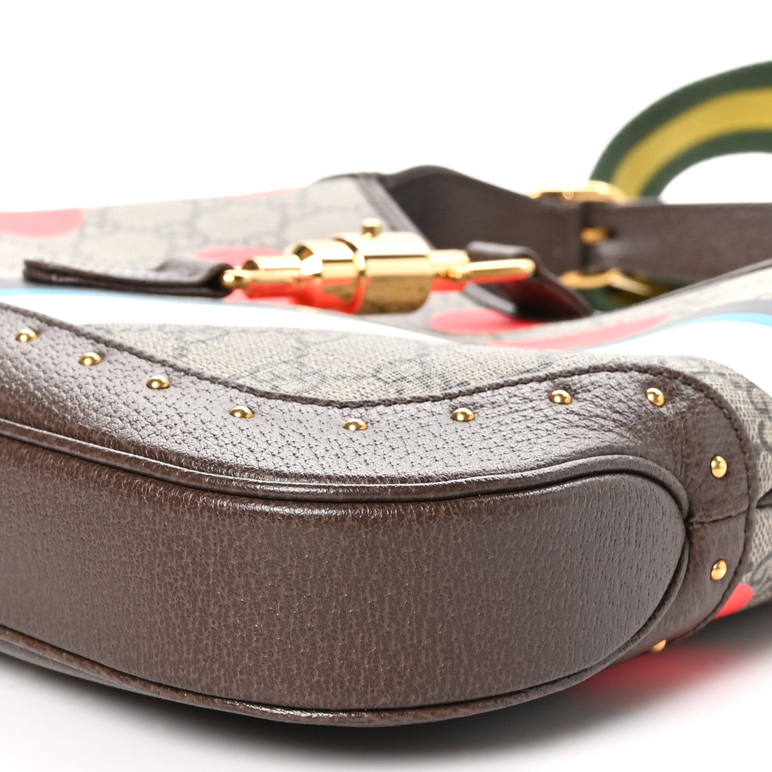 Gucci GG Supreme Monogram Geometric Textured Dollar Calfskin Web Small Jackie 1961 Hobo 10 of 10