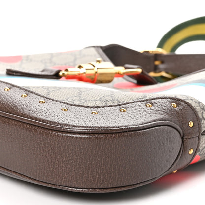 Gucci GG Supreme Monogram Geometric Textured Dollar Calfskin Web Small Jackie 1961 Hobo 10 of 10