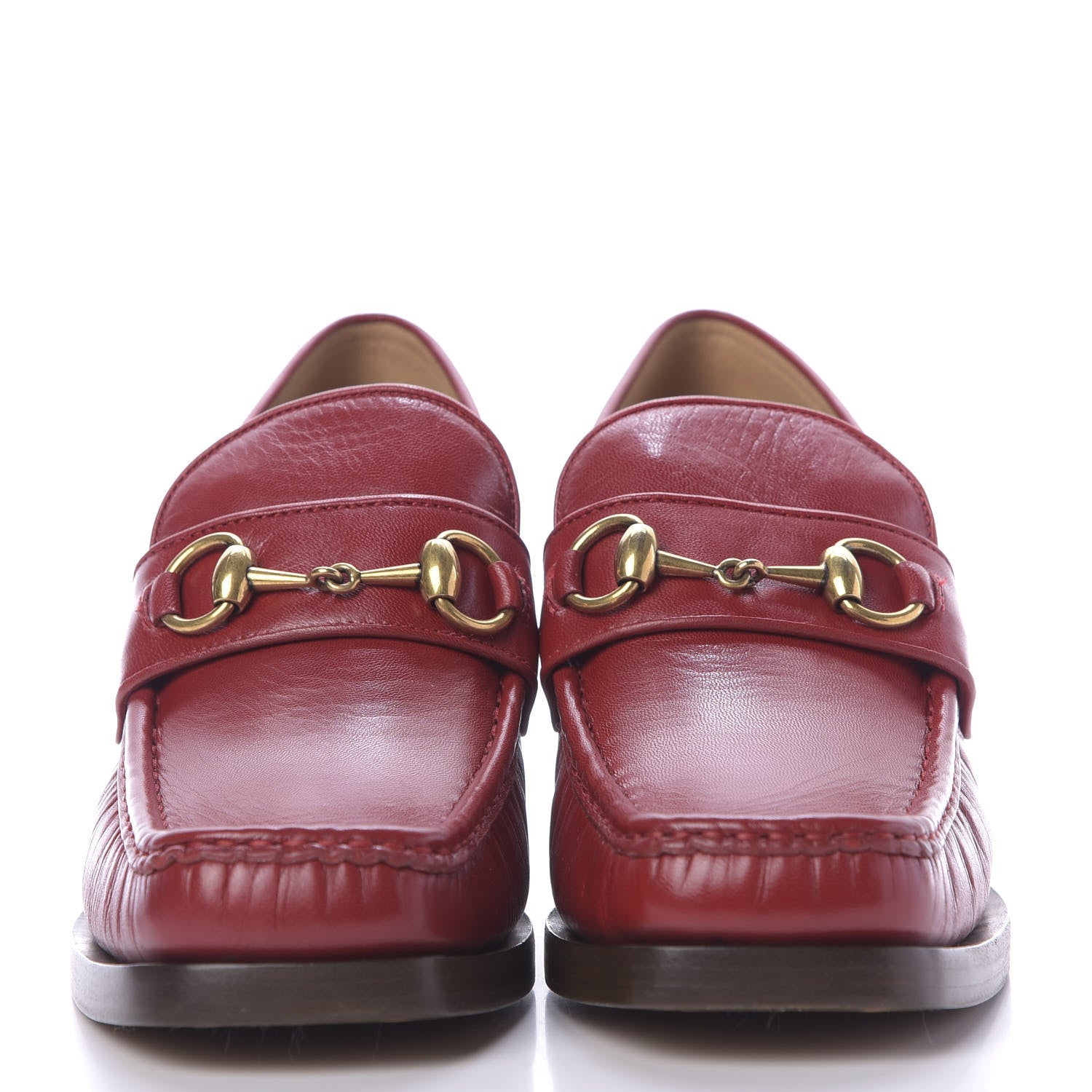 Gucci Malaga Kid Horsebit Loafer Pumps 39.5 Hibiscus Red 2 of 10