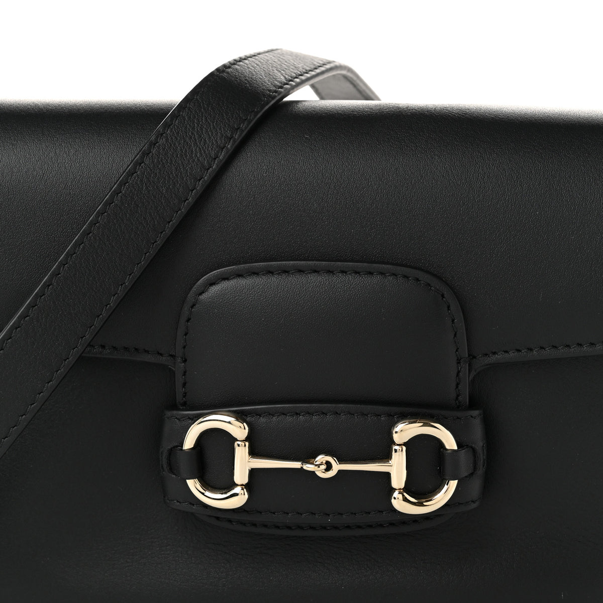 Gucci Arabella Calfskin Horsebit 1955 Soft Small Shoulder Bag Black 8 of 10