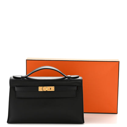 Hermes Swift Kelly Pochette Clutch Black 13 of 13