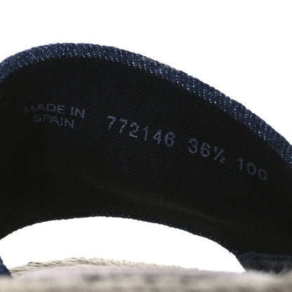 Gucci Denim Crystals GG Monogram Espadrille 20mm Slide Sandals 36.5 Denim 8 of 9