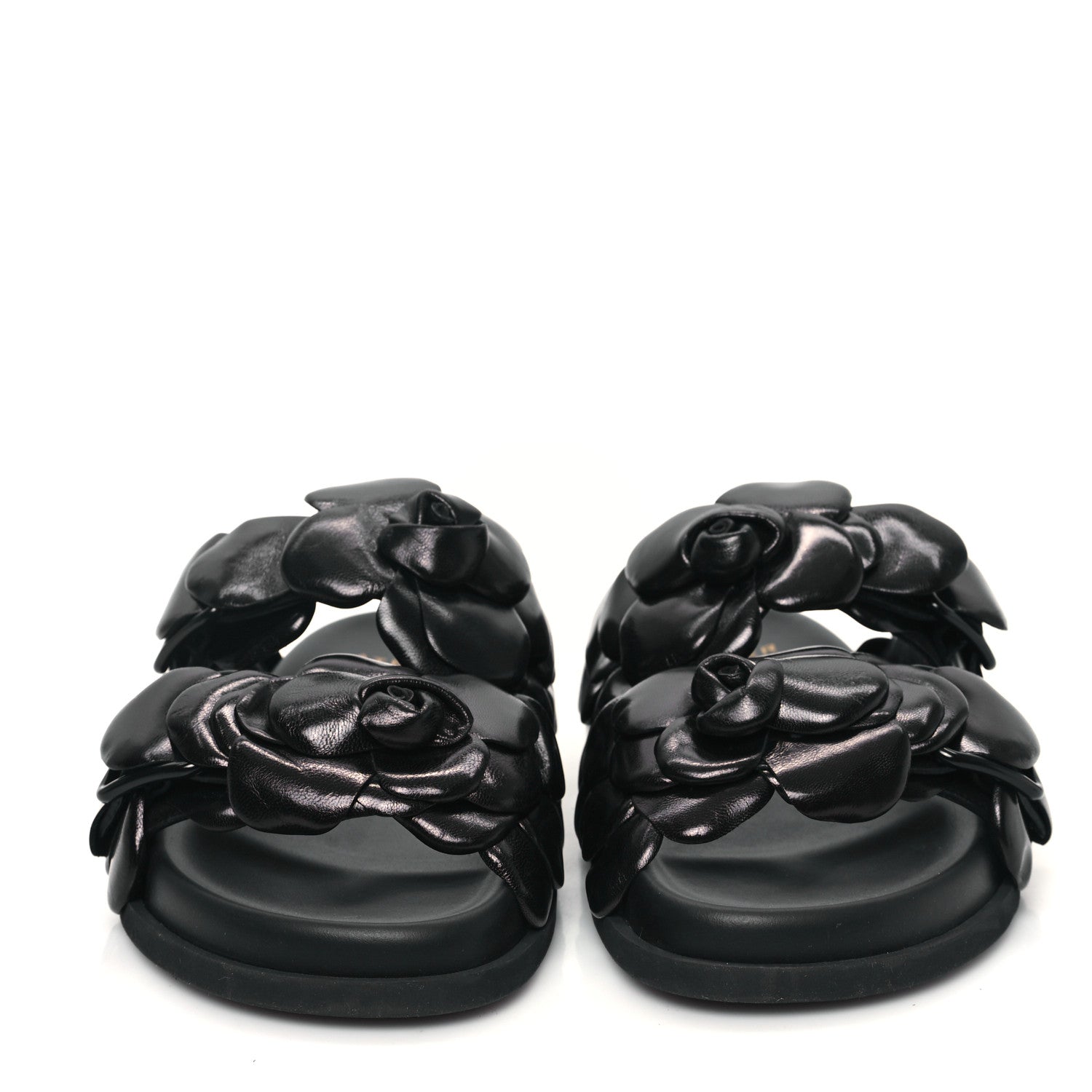 Valentino Garavani Kidskin Atelier 03 Rose Edition Double Buckle Slide Sandals 36 Black 2 of 9