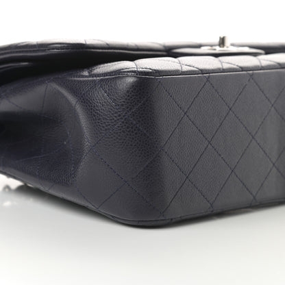 Chanel Caviar Quilted Jumbo Double Flap Navy Blue 9 of 12