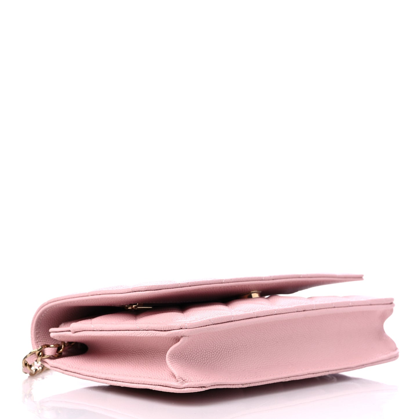 Caviar Quilted Wallet on Chain WOC Light Pink