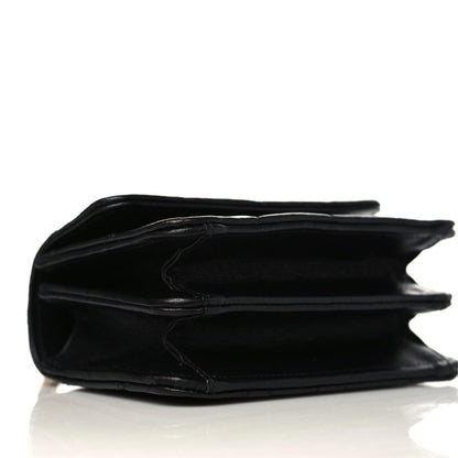 Chanel Lambskin Quilted Chain Top Handle Clutch With Chain Black 5 of 11