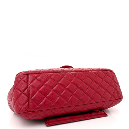 Chanel Metallized Calfskin Quilted Small XXL Travel Flap Bag Red 4 of 12