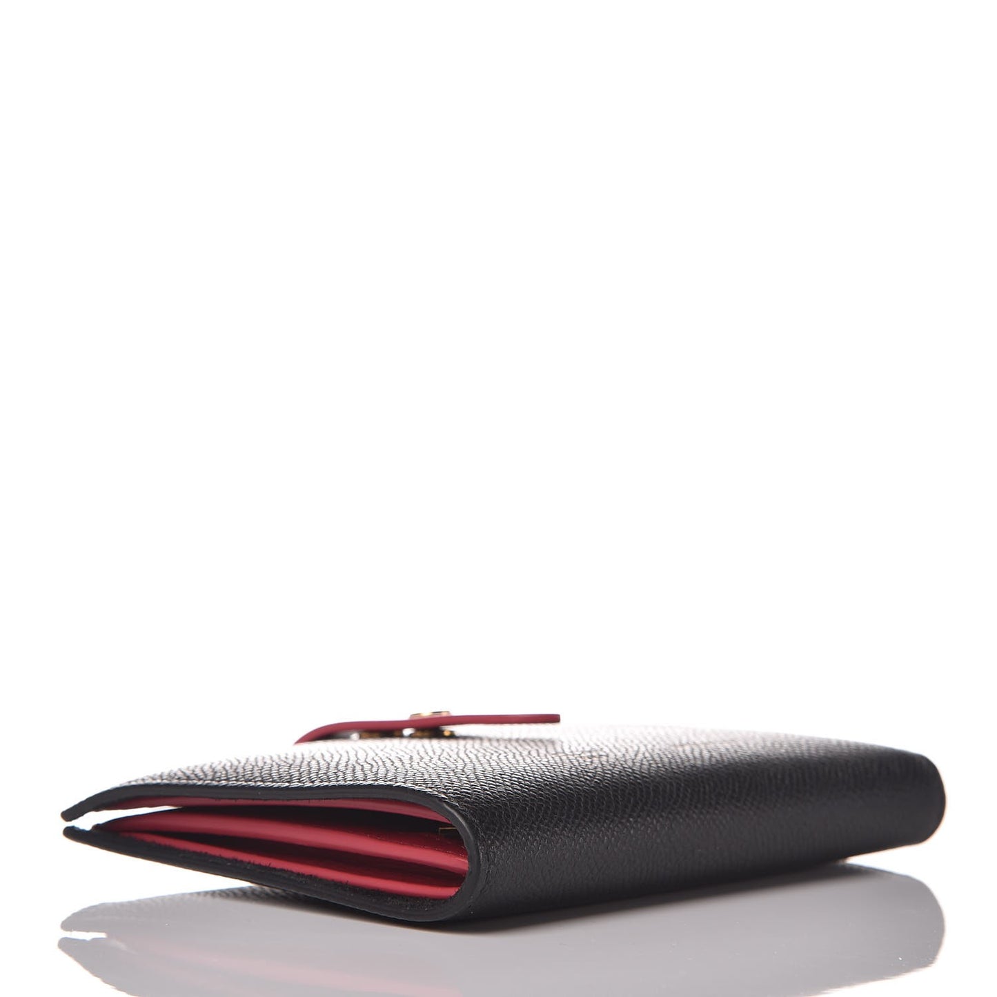 Grained Calfskin Medium Multifunction Strap Wallet Black
