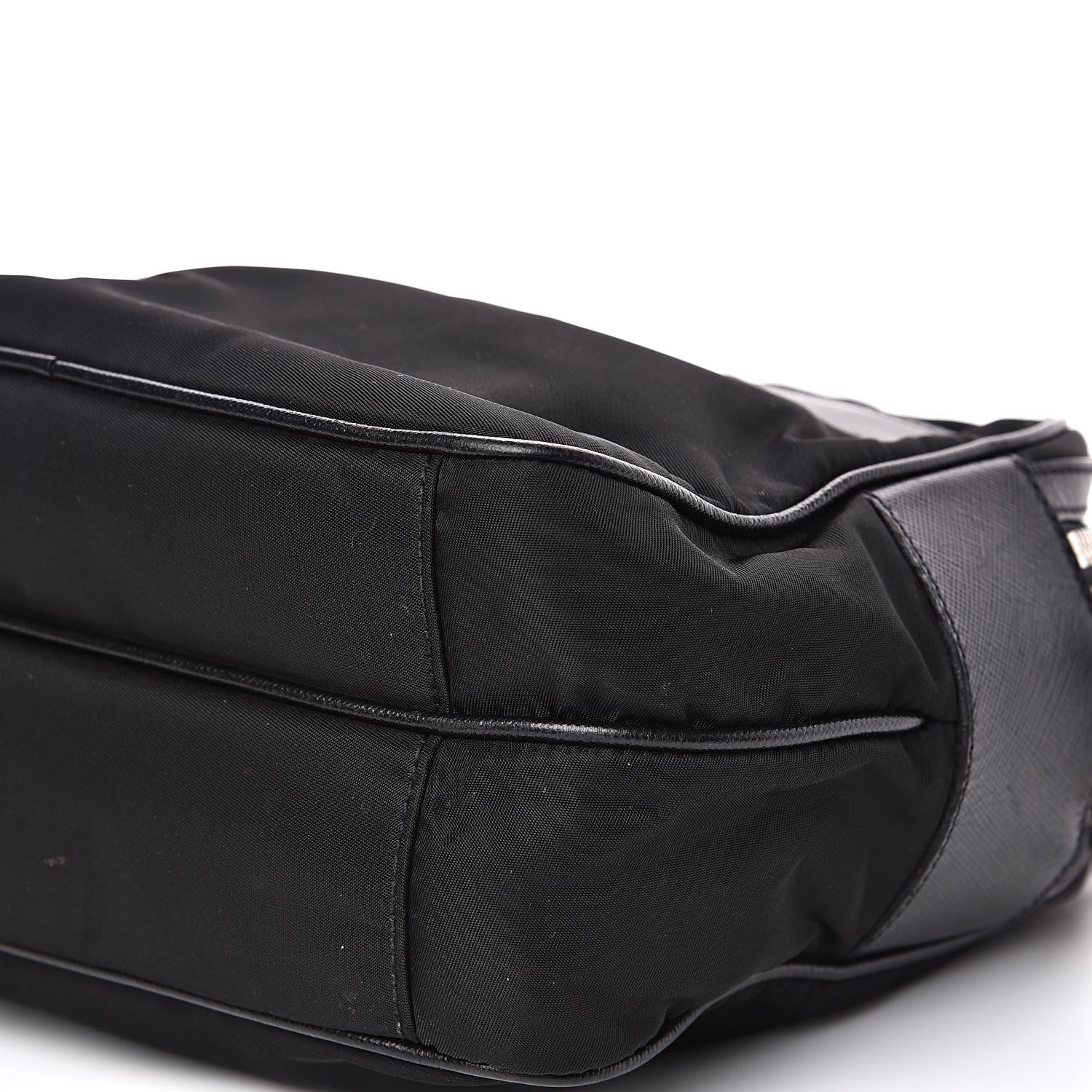 Prada Tessuto Nylon Saffiano Shoulder Bag Black 10 of 11