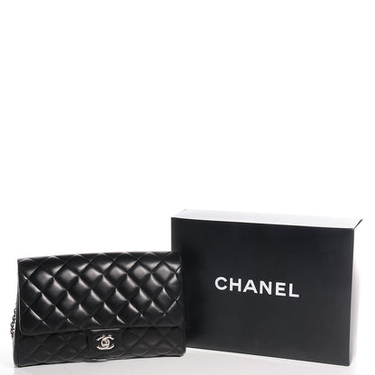 Chanel Lambskin Quilted Clutch With Chain Flap Black 5 of 9