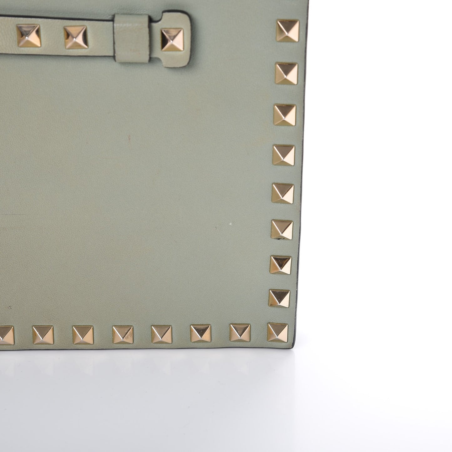 Nappa Rockstud Wristlet Clutch Green Tea Sorbet