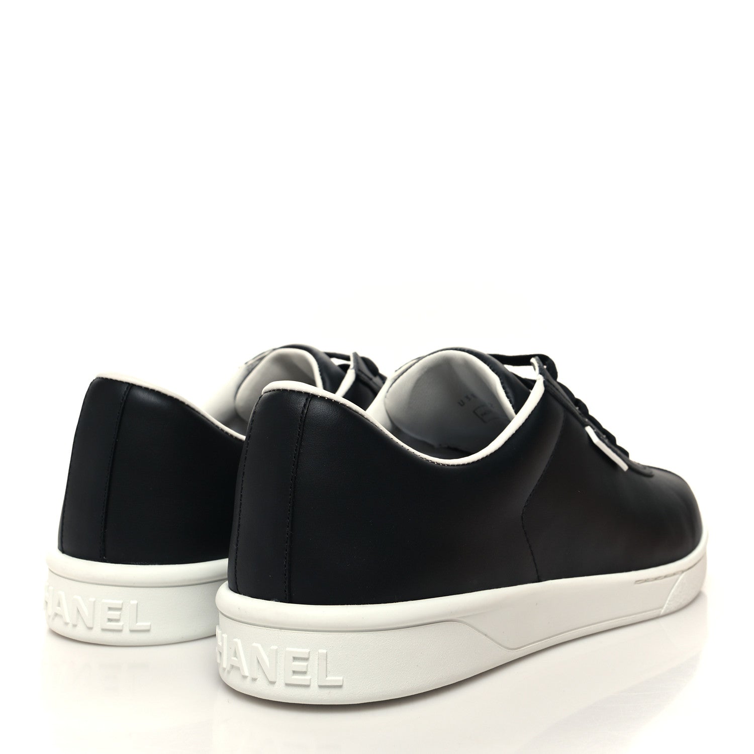 Chanel Calfskin Mens CC Sneakers 45 Black 4 of 9