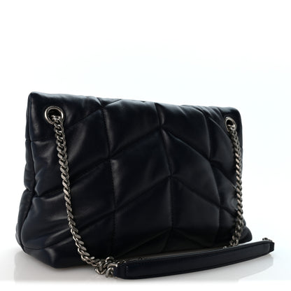 Saint Laurent Lambskin Quilted Small Loulou Puffer Monogram Chain Satchel Marine 2 of 10