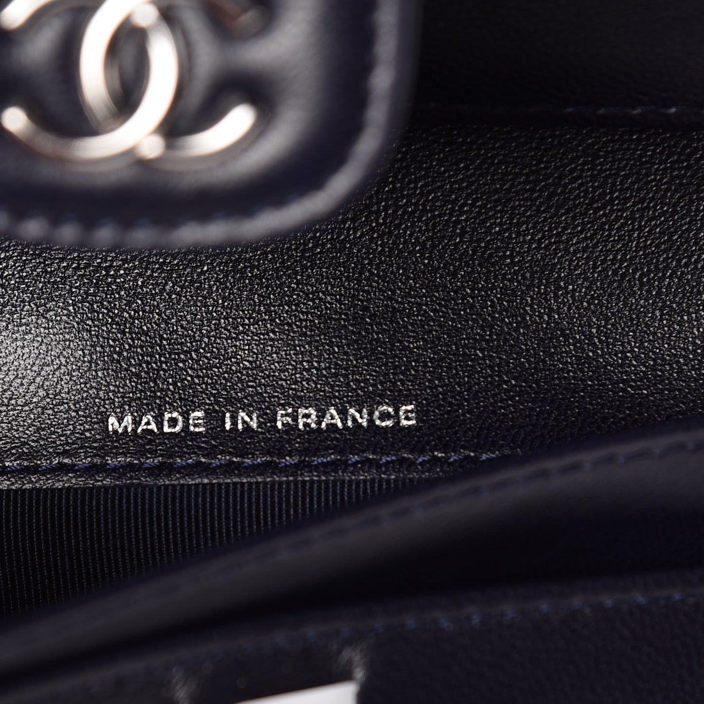 Lambskin Quilted Large Flap Wallet Navy