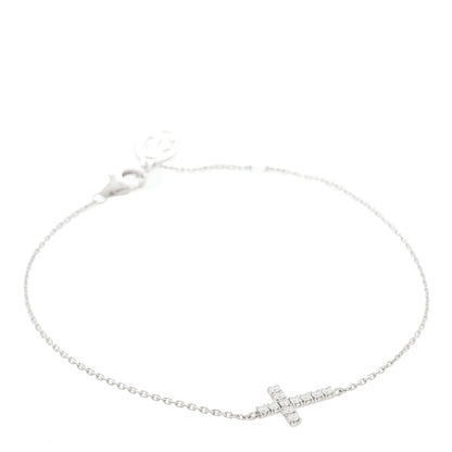 Cartier 18K White Gold Diamond Symbols Cross Bracelet 1 of 4