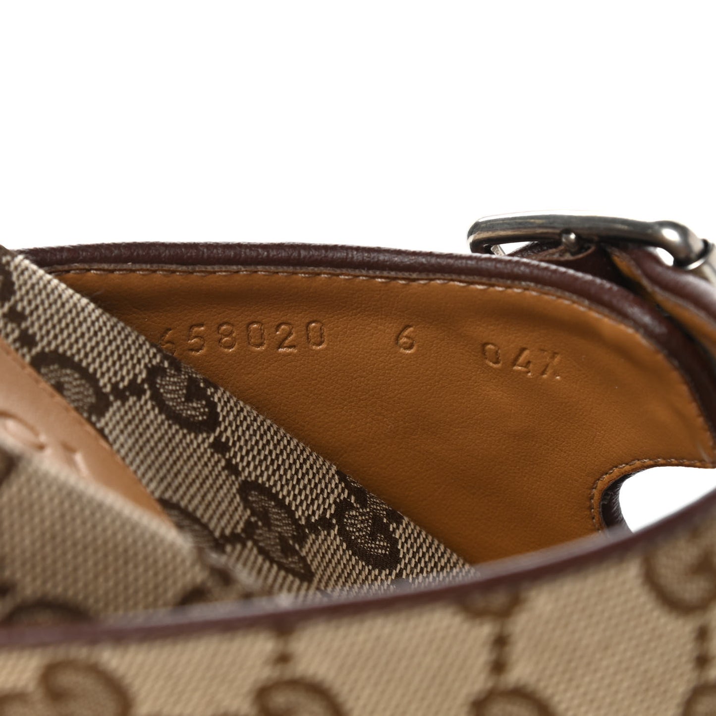 GG Monogram Lavaredo Eco Fabric Mens Slide Sandals With Straps 6 Beige Ebony Light Brown