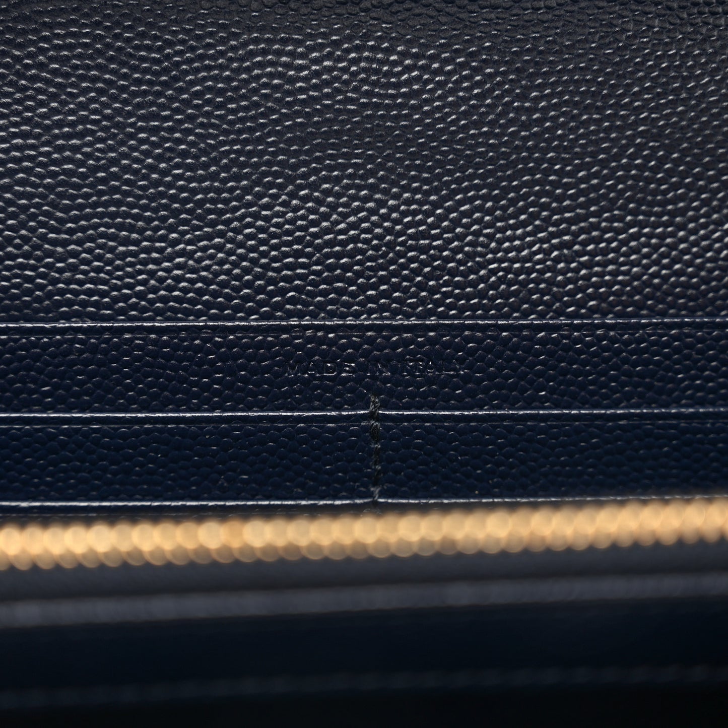 Grain De Poudre Matelasse Chevron Monogram Flap Wallet Deep Marine