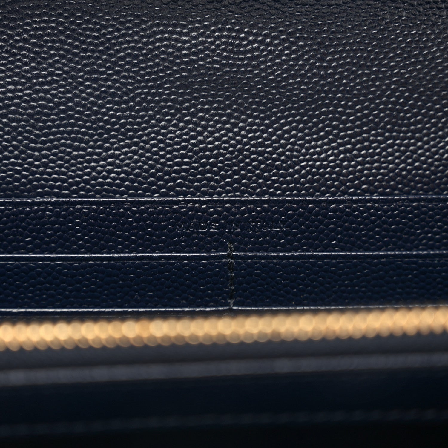 Saint Laurent Grain De Poudre Matelasse Chevron Monogram Flap Wallet Deep Marine 6 of 9