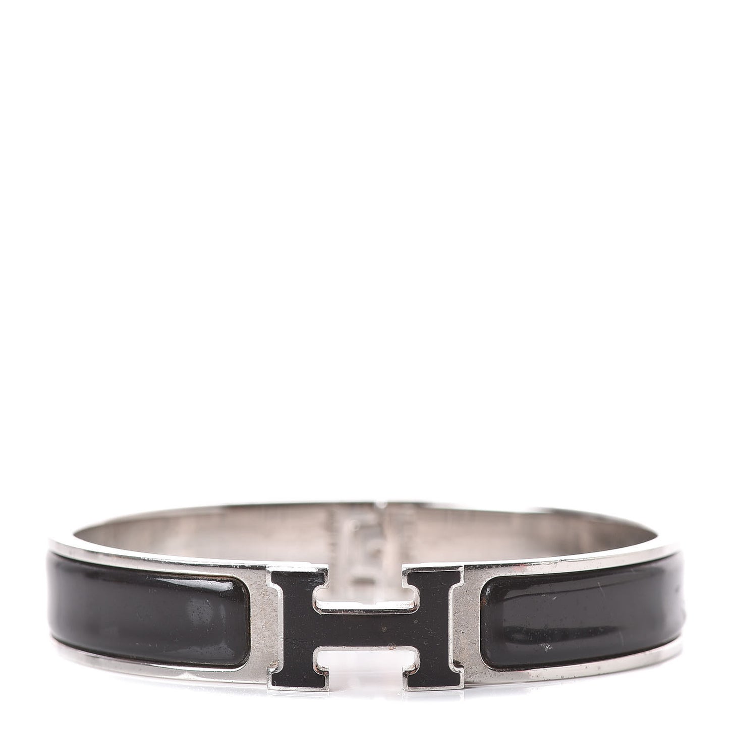 Enamel Narrow Clic Clac H Bracelet PM Black