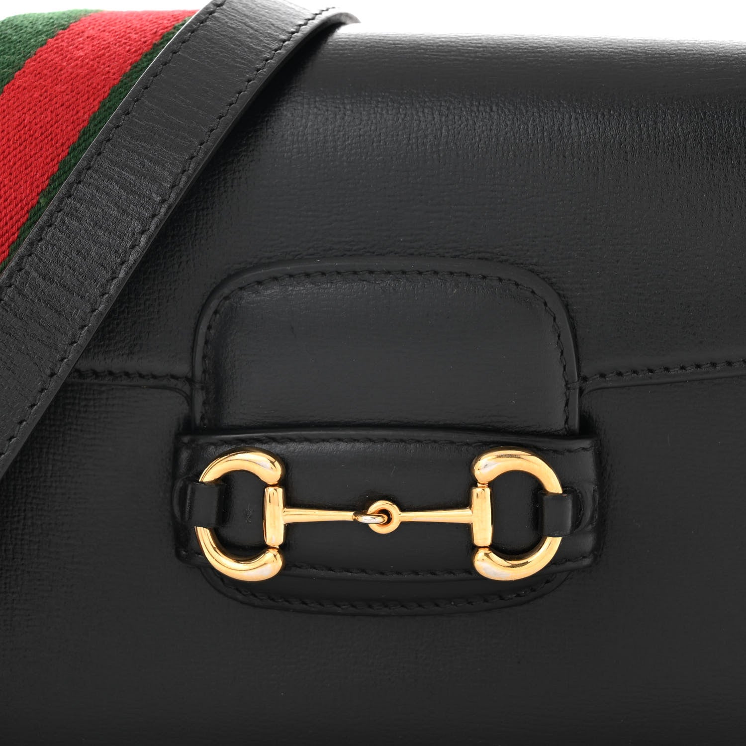 Gucci Azalea Calfskin Web Mini Horsebit 1955 Shoulder Bag Black 8 of 13