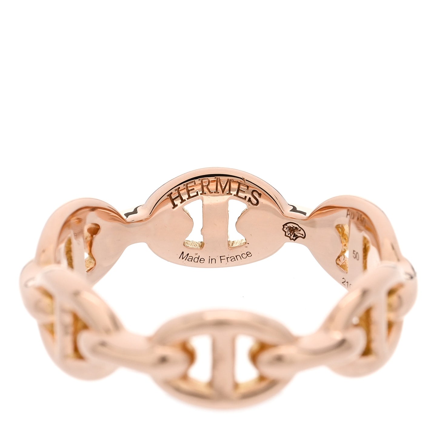 18K Rose Gold PM Chaine D'Ancre Enchainee Ring 50 5.5